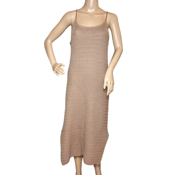 NWT House of Harlow beige knit midi sleeveless dress size medium